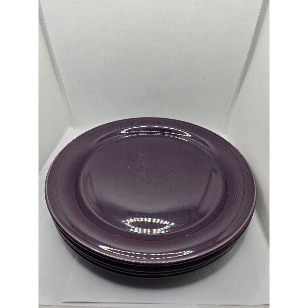 Set of 4 Nancy Calhoun "Solid Color - Plum" Purple Dinner Plates 10 5/8"